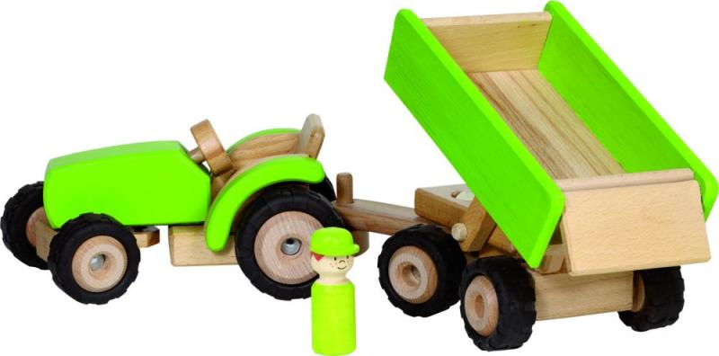 Vásárlás: Goki Fa traktor pótkocsival, zöld Játékautó és jármű árak  összehasonlítása, Fa traktor pótkocsival zöld boltok