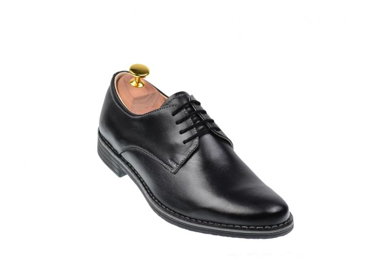 Made In Romania Pantofi barbati, model casual-elegant, din piele naturala,  negru box - 859N - ciucaleti (Pantof barbati) - Preturi