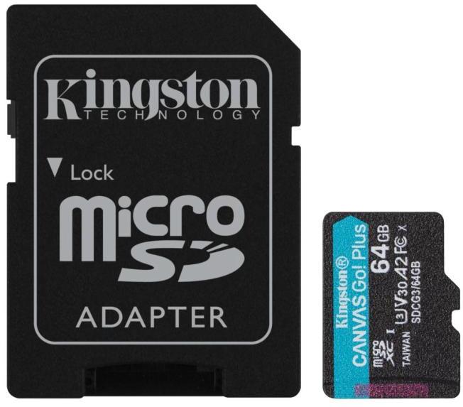 Kingston microSDXC Canvas Go Plus 64GB UHS-I/U3/V30/A2 SDCG3/64GB (Card  memorie) - Preturi
