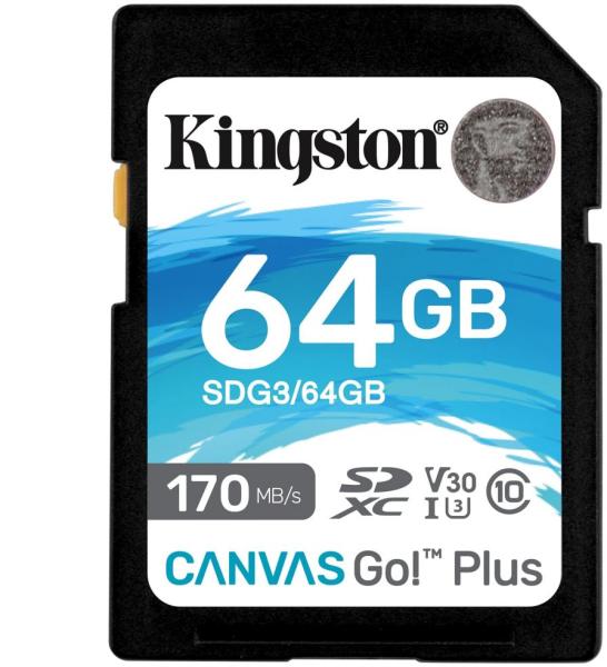 Vásárlás: Kingston SDXC Canvas Go Plus 170R 64GB U3/V30 SDG3/64GB, eladó  Memóriakártya, olcsó memory card árak