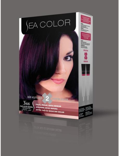 LILA Cosmetics крем боя за коса Sea Color 3.66 Aubergine Red Бои за коса,  оцветители за коса Цени, оферти и мнения, списък с магазини, евтино LILA  Cosmetics крем боя за коса Sea