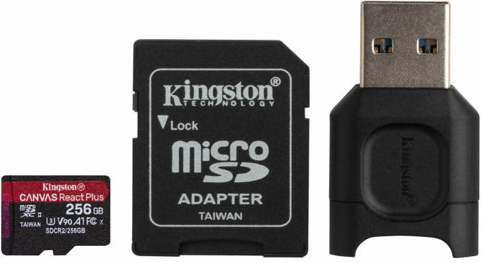 Vásárlás: Kingston microSDXC Canvas React Plus 256GB C10/UHS-II/U3  MLPMR2/256GB/MKMS256GCRP, eladó Memóriakártya, olcsó memory card árak