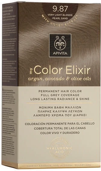 APIVITA My Color Elixir Vopsea de păr nr. 9.87 Foarte lumina blonda perla  nisip - pharmacygreek (Vopsea de par) - Preturi