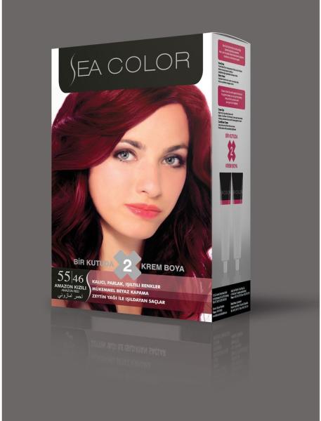 LILA Cosmetics крем боя за коса Sea Color 55.46 Amazon Red Бои за коса,  оцветители за коса Цени, оферти и мнения, списък с магазини, евтино LILA  Cosmetics крем боя за коса Sea