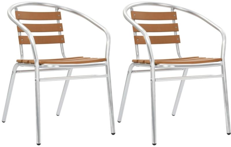 Vásárlás: vidaXL 2 db ezüstszínű alumínium és WPC rakásolható kerti szék  (48711) Kerti szék árak összehasonlítása, 2 db ezüstszínű alumínium és WPC  rakásolható kerti szék 48711 boltok