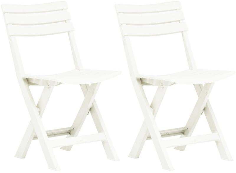vidaXL Сгъваеми градински столове, 2 бр, пластмаса, бели (48786) - vidaxl Градински  столове Цени, оферти и мнения, списък с магазини, евтино vidaXL Сгъваеми градински  столове, 2 бр, пластмаса, бели (48786) - vidaxl