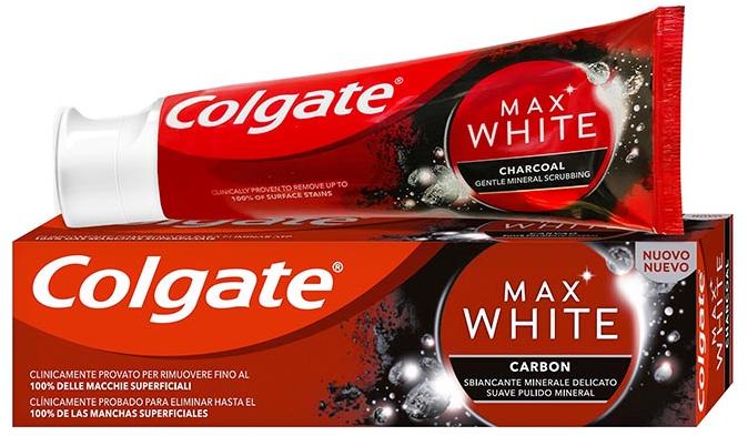 Colgate паста за зъби, Max White, Carbon, 75мл Пасти за зъби Цени, оферти и  мнения, списък с магазини, евтино Colgate паста за зъби, Max White, Carbon,  75мл