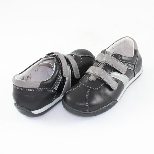Marelbo Pantofi Piele Naturala Copii - Negru, Gri, Marelbo - C02 -NegruGri  - Marimea 25 (Pantof copii) - Preturi