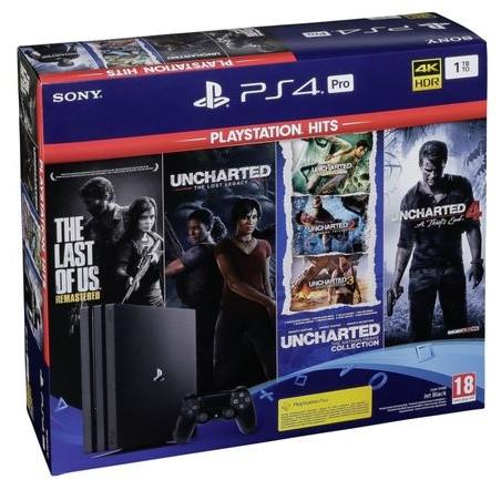 Sony PlayStation 4 Pro 1TB (PS4 Pro 1TB) + PS Hits: The Last of Us +  Uncharted Конзоли за игри Цени, оферти и мнения, списък с магазини