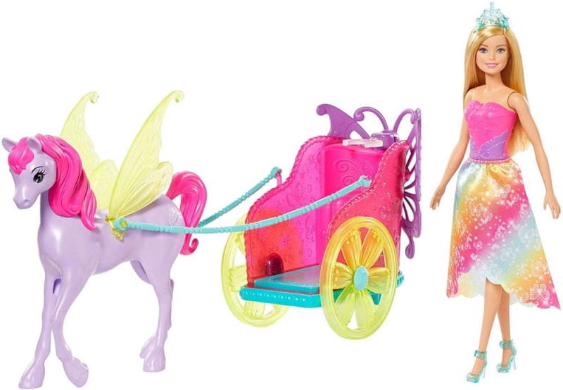 Vásárlás: Mattel Barbie Dreamtopia hercegnő hintóval és szárnyas lóval  (GJK53) Barbie baba árak összehasonlítása, Barbie Dreamtopia hercegnő  hintóval és szárnyas lóval GJK 53 boltok