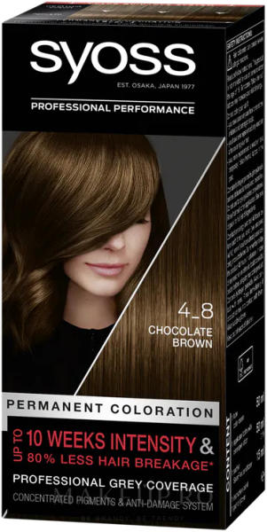 Syoss Vopsea de păr - Syoss Permanent Coloration 4-8 - Chocolate Brown  (Vopsea de par) - Preturi