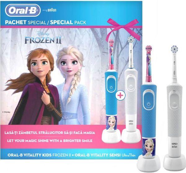 Oral-B Vitality Frozen II + Vitality Sensi Ultra Thin elektromos fogkefe  vásárlás, olcsó Oral-B Vitality Frozen II + Vitality Sensi Ultra Thin  elektromos fogkefe árak, akciók