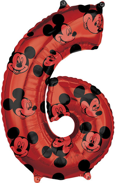 6. szám, fólia lufi, Mickey Mosue Forever, 66 cm