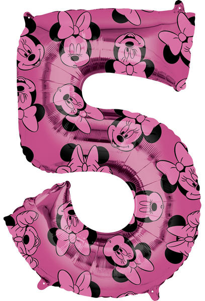5. szám, fólia lufi, Minnie Mosue Forever, 66 cm