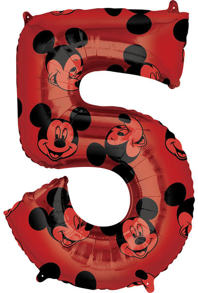 5. szám, fólia lufi, Mickey Mosue Forever, 66 cm