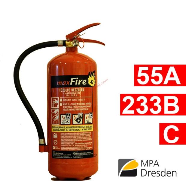 Vásárlás: MAXFIRE XL 6 kg-os ABC porral oltó, poroltó tűzoltó készülék 55A  233B C , függesztővel Tűzoltó készülék, poroltó árak összehasonlítása,  MAXFIRE XL 6 kg os ABC porral oltó poroltó tűzoltó készülék