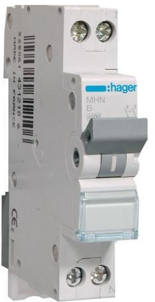 HAGER Siguranta automata 1P+N 25A curba B Hager MHN525 (MHN525) (Siguranta  automata, contor electric) - Preturi