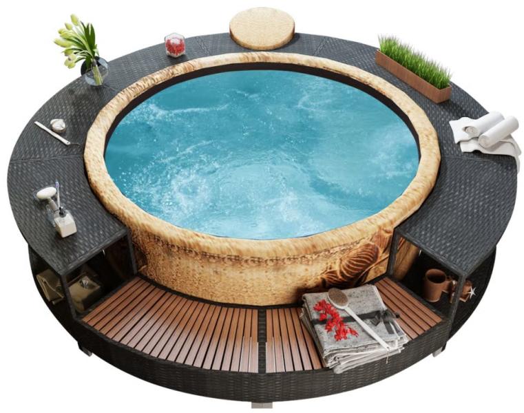 Polyrattan pezsgőfürdő keret (41454)