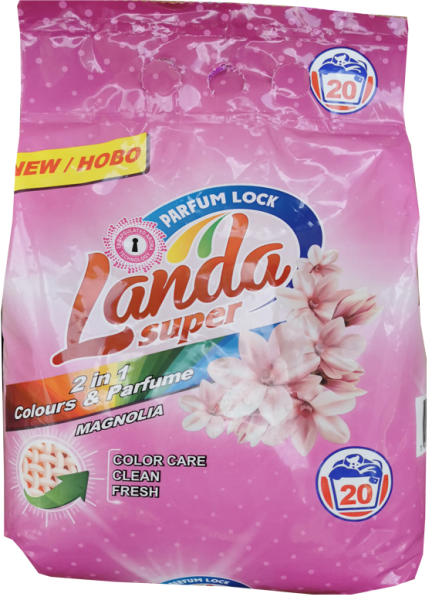 Landa прах за пране, 2кг, 27 пранета, 2в1, Цветно пране, Магнолия ...