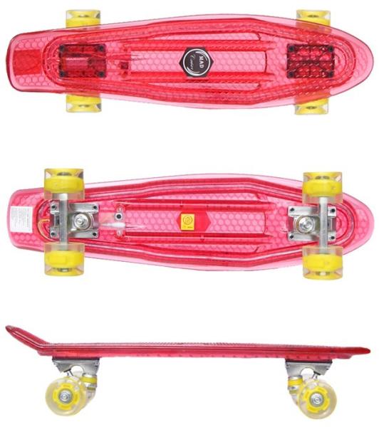 Sportmann Penny board Mad Cruiser Full LED ABEC 7-rosu - Sportmann  (Skateboard) - Preturi