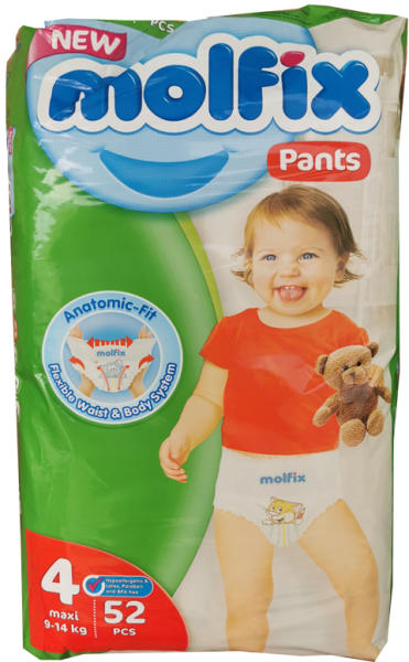 Molfix pants бебешки гащи 4, 52 броя, 9-14кг, справочник с цени от бебешки  онлайн магазини