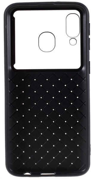 Husa silicon model piele Samsung A40 - Negru (Husa telefon mobil) - Preturi