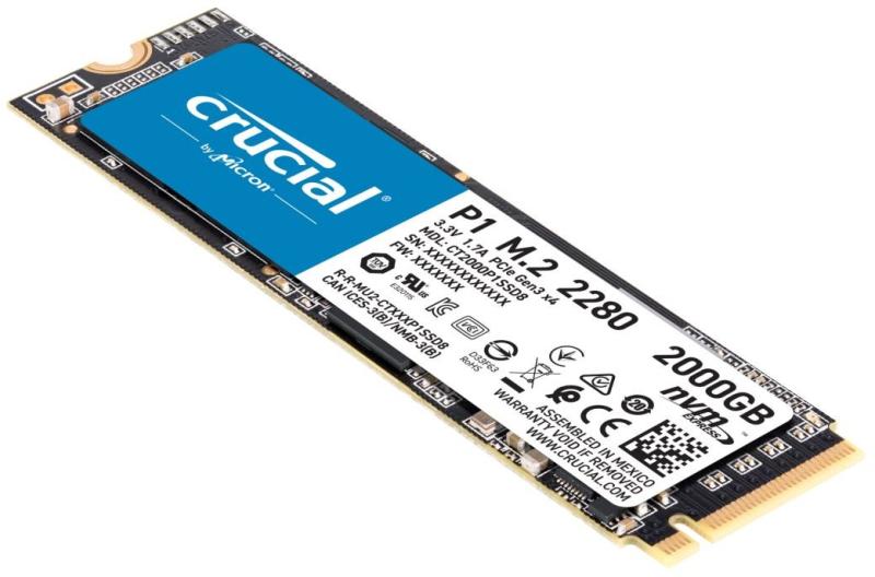 Crucial P1 2TB M.2 PCIe NVMe 2280 2000/1700MB/s (CT2000P1SSD8) Вътрешен SSD  хард диск Цени, оферти и мнения, списък с магазини, евтино Crucial P1 2TB  M.2 PCIe NVMe 2280 2000/1700MB/s (CT2000P1SSD8)