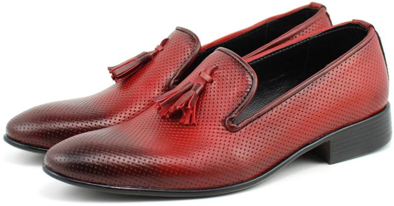 Ellion Pantofi barbati eleganti, rosii din piele naturala - 036RED (036RED)  (Pantof barbati) - Preturi
