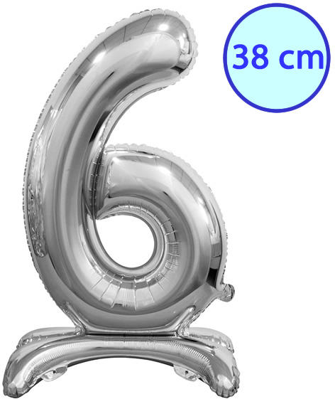 Fólia lufi, 6, talpas, ezüst, 38 cm