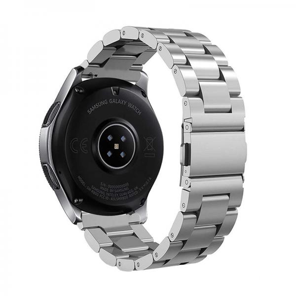 krasscom Bratara cu zale si telescop QuickRelease universala 22mm din otel  inoxidabil pentru Samsung Galaxy Watch 46/ Gear S3, Huawei Watch GT ,  argintiu (FITBAND070) (Accesoriu ceas sport si smartwatch) - Preturi