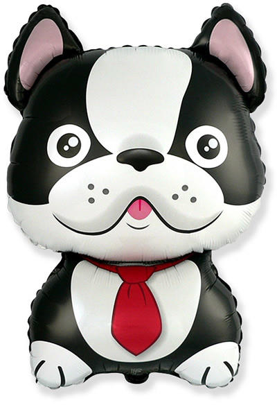 Bulldog fólia lufi, fekete, kb. 76 cm