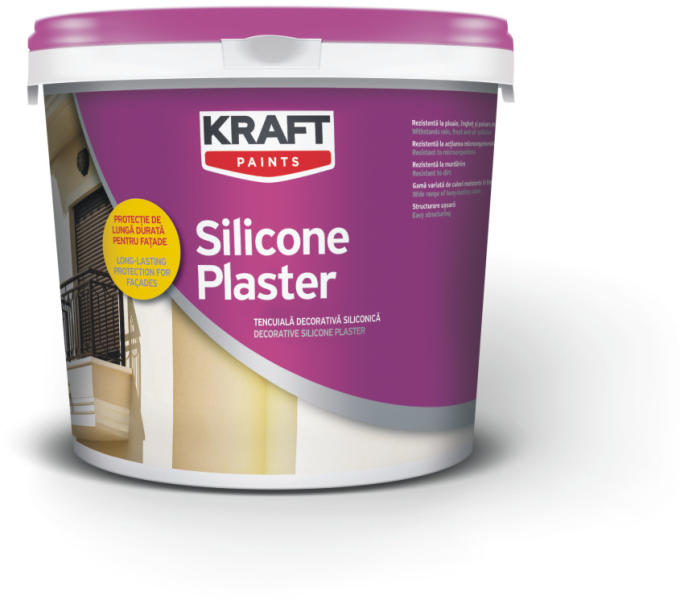 KRAFT Tencuiala decorativa cu rasina siliconica, elastica, Kraft Plaster  Silicone K20 25 kg, 2 mm alb (Tencuiala decorativa) - Preturi
