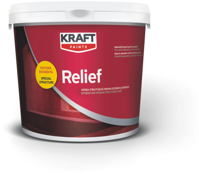 KRAFT Vopsea structurata, interior / exterior, Kraft Relief 25 kg (Tencuiala  decorativa) - Preturi