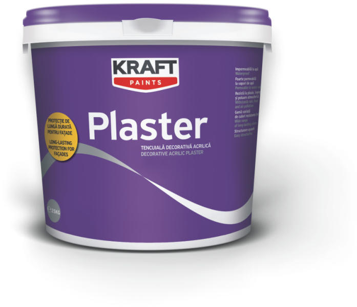 KRAFT Tencuiala decorativa dura, Kraft Plaster R15 25 kg, 1.5 mm alb (Tencuiala  decorativa) - Preturi