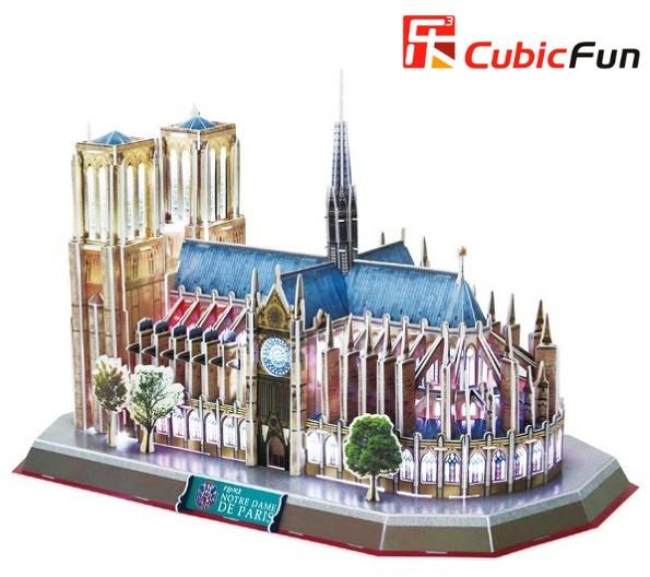 CubicFun 3D пъзел с LED светлини 149 части CubicFun - Нотр Дам дьо Пари  (Франция) цени и други красиви Пъзели