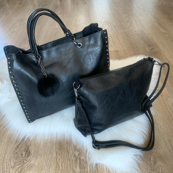 Кожена дамска чанта 2 в 1 черна Модел-527 Дамски чанти Цени, оферти и  мнения, списък с магазини, евтино Кожена дамска чанта 2 в 1 черна Модел-527