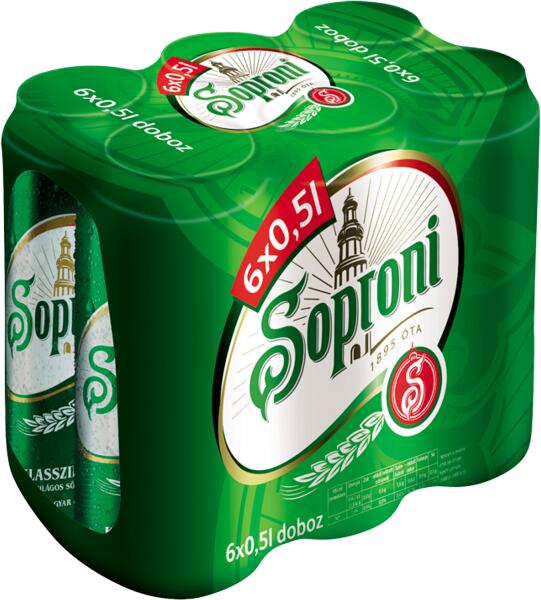 Vásárlás: Soproni Klasszikus világos sör 4, 5% 6 x 0, 5 l doboz Sör árak  összehasonlítása, Klasszikus világos sör 4 5 6 x 0 5 l doboz boltok