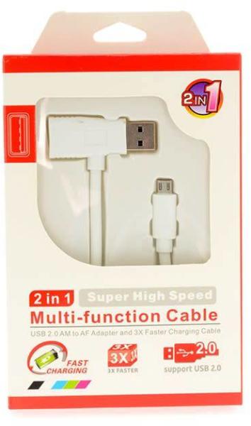 2in1 munltifunkciós (USB bemenet és kimenet, lightning) fehér adatkábel, 1,  5A vásárlás, olcsó 2in1 munltifunkciós (USB bemenet és kimenet, lightning)  fehér adatkábel, 1, 5A árak, Kábel, csatlakozó akciók