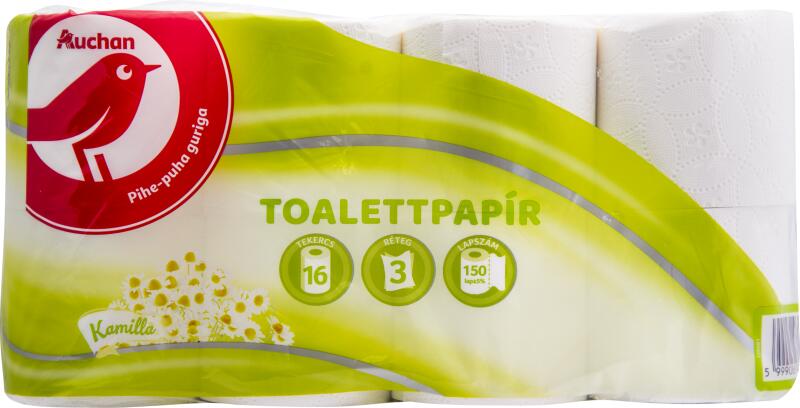 Vásárlás: Auchan Kedvenc Kamilla illatú toalettpapír 3 rétegű 16 tekercs  150 lap WC-papír árak összehasonlítása,  KedvencKamillaillatútoalettpapír3rétegű16tekercs150lap boltok