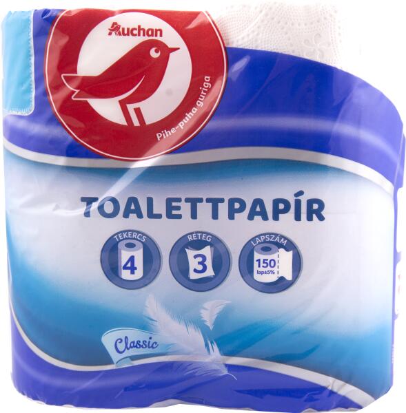 Vásárlás: Auchan Kedvenc Classic toalettpapír 3 rétegű 4 tekercs 150 lap WC- papír árak összehasonlítása,  KedvencClassictoalettpapír3rétegű4tekercs150lap boltok