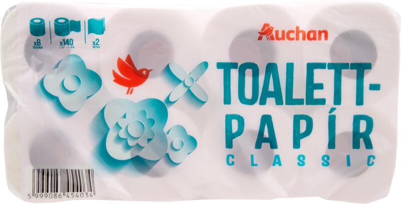 Vásárlás: Auchan Nívó Classic toalettpapír 2 rétegű 8 tekercs 140 lap WC- papír árak összehasonlítása, NívóClassictoalettpapír2rétegű8tekercs140lap  boltok