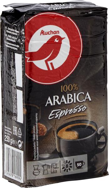 Vásárlás: Auchan Kedvenc Őrölt kávé Espresso 100% Arabica 250 g Kávé,  kávépor árak összehasonlítása, Kedvenc Őrölt kávé Espresso 100 Arabica 250  g boltok