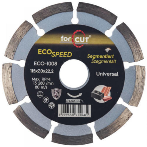 Vásárlás: FORCUT For Cut Eco Speed gyémánt vágókorong 115mm szegmenses  ECO-1008 (FLEX-700681) Vágókorong árak összehasonlítása, For Cut Eco Speed gyémánt  vágókorong 115 mm szegmenses ECO 1008 FLEX 700681 boltok