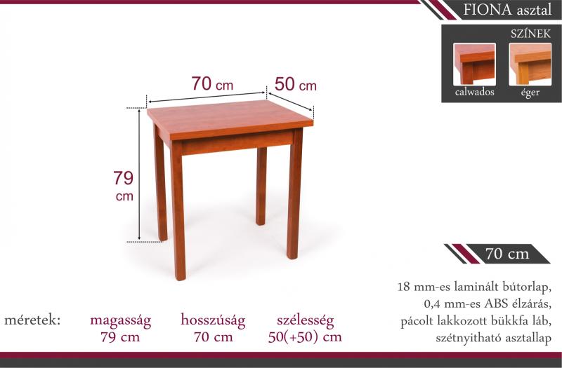 Vásárlás: FIÓNA asztal - székek nélkül ( 50 cm x 70 cm, Nyitható: 100 cm x  70 cm) Étkezőasztal árak összehasonlítása, FIÓNA asztal székek nélkül 50 cm  x 70 cm Nyitható 100 cm x 70 cm boltok