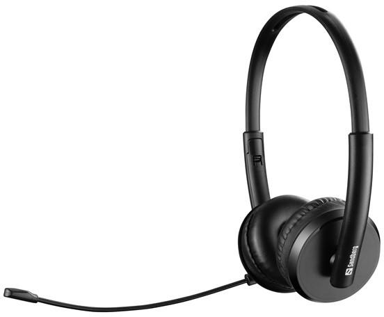 Sandberg - Auriculares de Diadema USB con Puerto USB, 825-29 (USB, Headset Bulk, Headset, Head-Band, Calls & Music, Black, Binaural, 1,8 m
