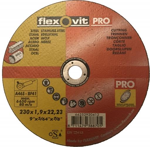 Vásárlás: Flexovit Pro FLEXOVIT 230x1, 9x22, 2 mm Pro vágókorong Vágókorong  árak összehasonlítása, FLEXOVIT 230 x 1 9 x 22 2 mm Pro vágókorong boltok