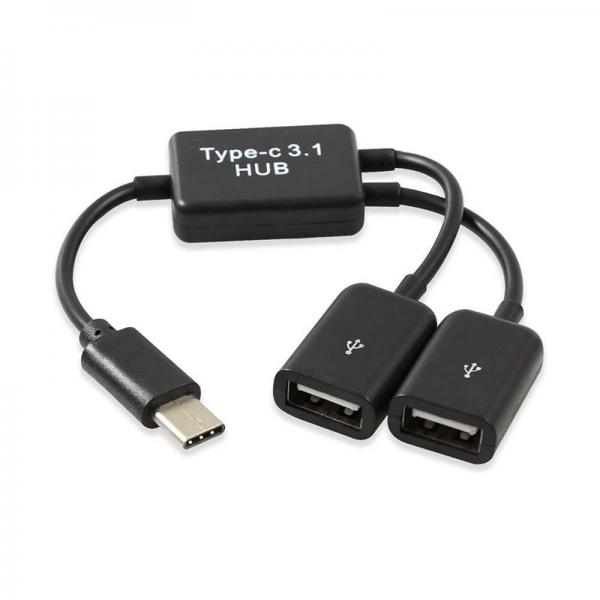 Exactly abort alcove krasscom Mini Hub adaptor USB Type-C 3.1 tata, la 2 x USB 2.0 mama, cu  functie OTG, negru (HDMI208) (Crad reader) - Preturi