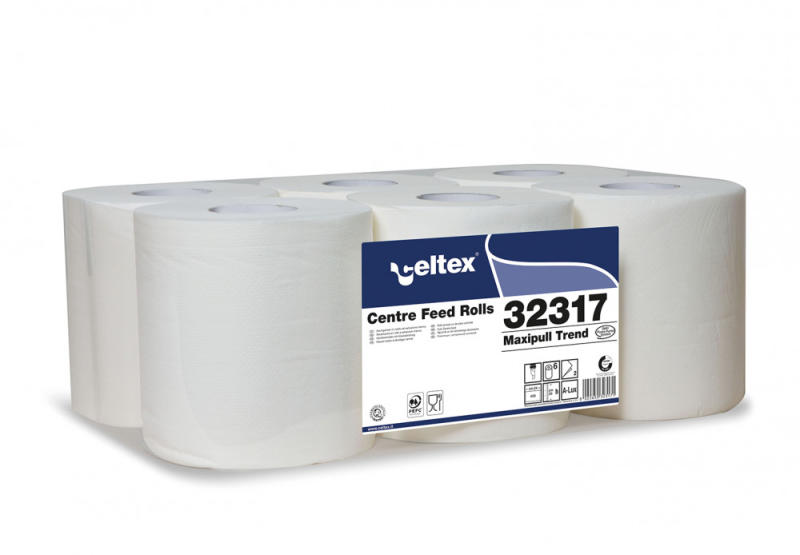 Maxipull Trend tekercses kéztörlő cellulóz, 2 réteg, 108m, 450 lap 6 tekercs/zsugor (32317) - alphadenthigienia
