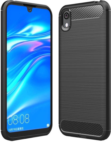 Husa silicon carbon Huawei Y5 2019, Negru (Husa telefon mobil) - Preturi