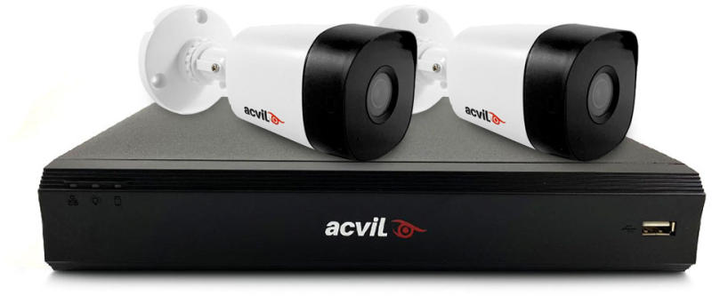 Acvil Sistem supraveghere exterior basic Acvil Pro ACV-B2EXT20-2MP-V2, 2  camere, 2 MP, IR 20 m, 3.6 mm, POS (ACV-B2EXT20-2MP-V2) (Sistem de supraveghere  video) - Preturi